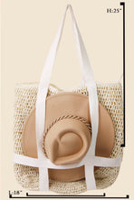 Load image into Gallery viewer, Straw Braided Hat Holder Tote Bag