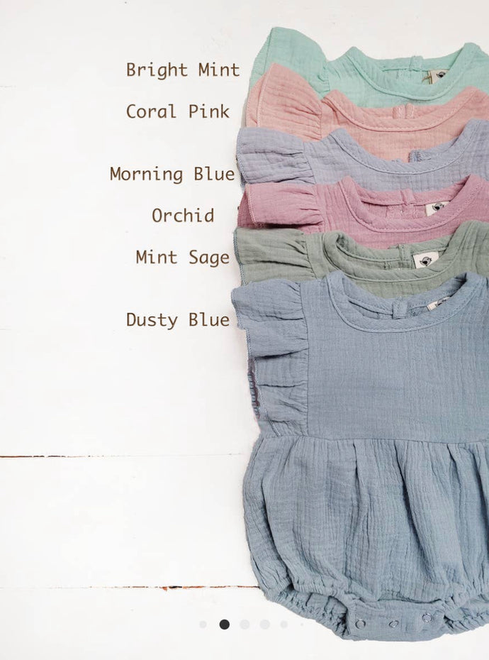 Muslin Cotton Short Sleeve Romper