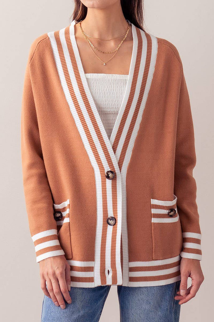 Melissa Varsity Button Cardigan