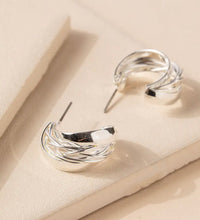 Load image into Gallery viewer, Twist Open Hoop Earring
