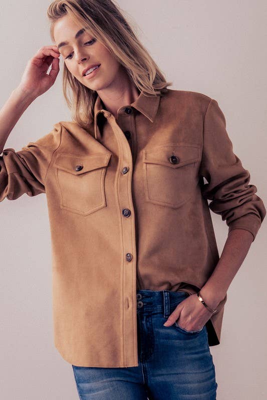 Nikki Suede Button Shirt