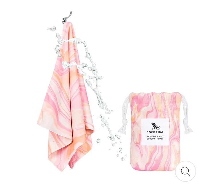 Cooling Sports Towel Pink Marble