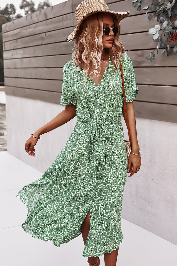 Heather Floral V-Neck Dress